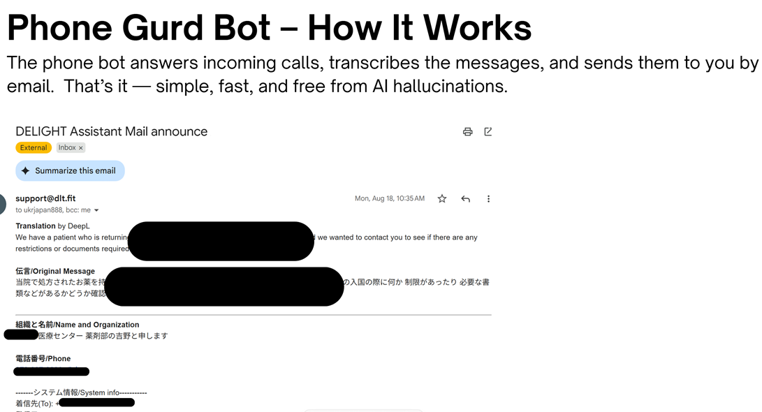 AI Phone Receptionist – Reception Junior